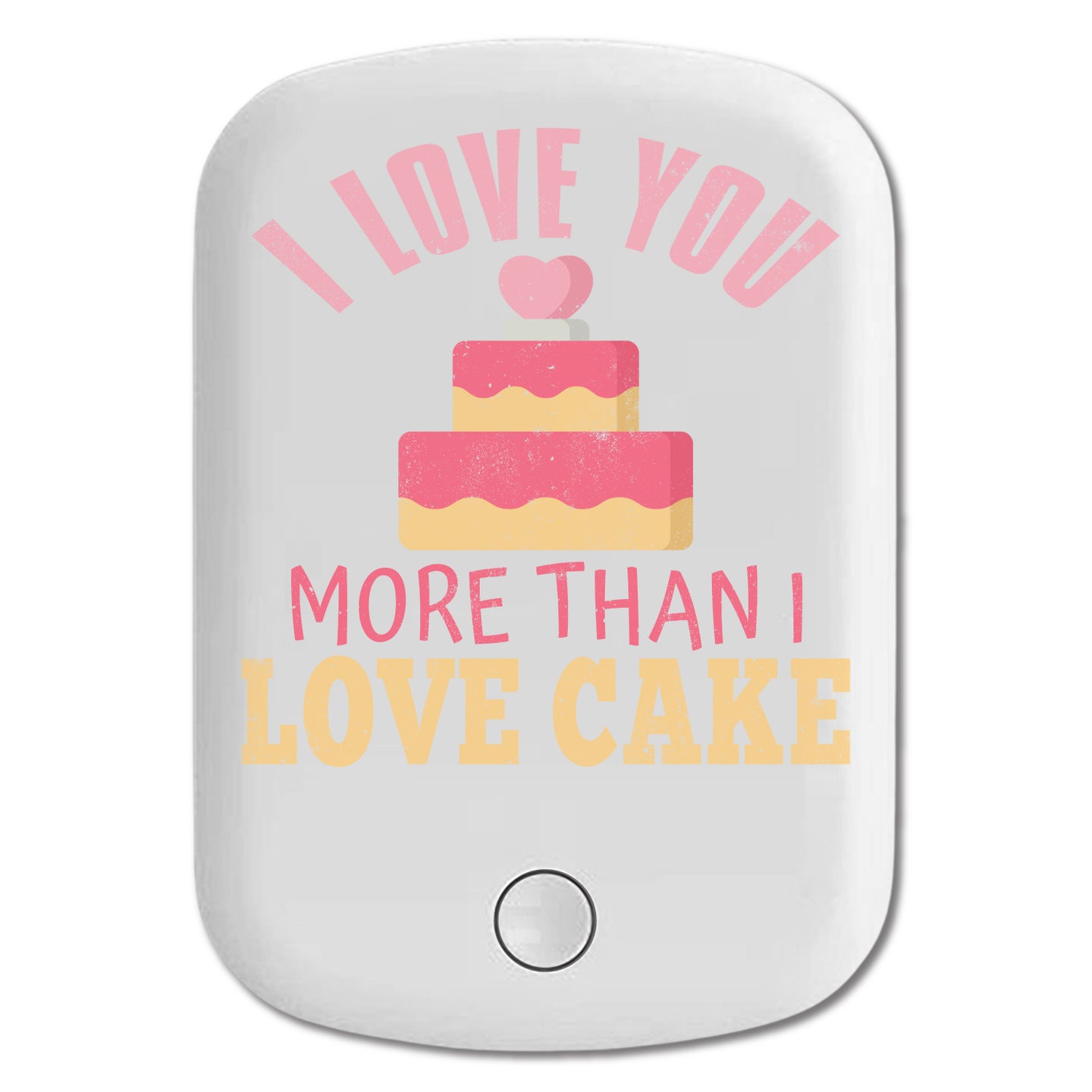 DistinctInk Magnetic Battery Pack, Wireless Portable Charger with USB-C Cable, Compatible with MagSafe iPhone 14 / 13 / 12 Series - I Love You More Than I Love Cake