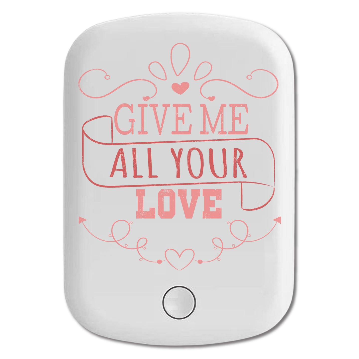 DistinctInk Magnetic Battery Pack, Wireless Portable Charger with USB-C Cable, Compatible with MagSafe iPhone 14 / 13 / 12 Series - Give Me All Your Love