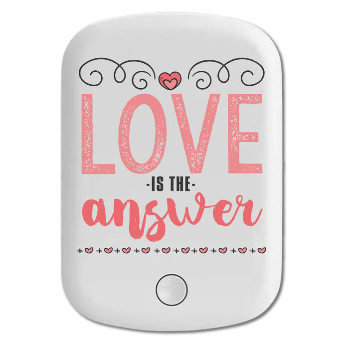 DistinctInk Magnetic Battery Pack, Wireless Portable Charger with USB-C Cable, Compatible with MagSafe iPhone 14 / 13 / 12 Series - Love Is The Answer