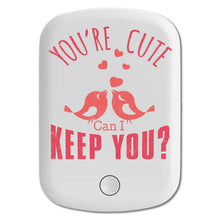 DistinctInk Magnetic Battery Pack, Wireless Portable Charger with USB-C Cable, Compatible with MagSafe iPhone 14 / 13 / 12 Series - You're Cute Can I Keep You?