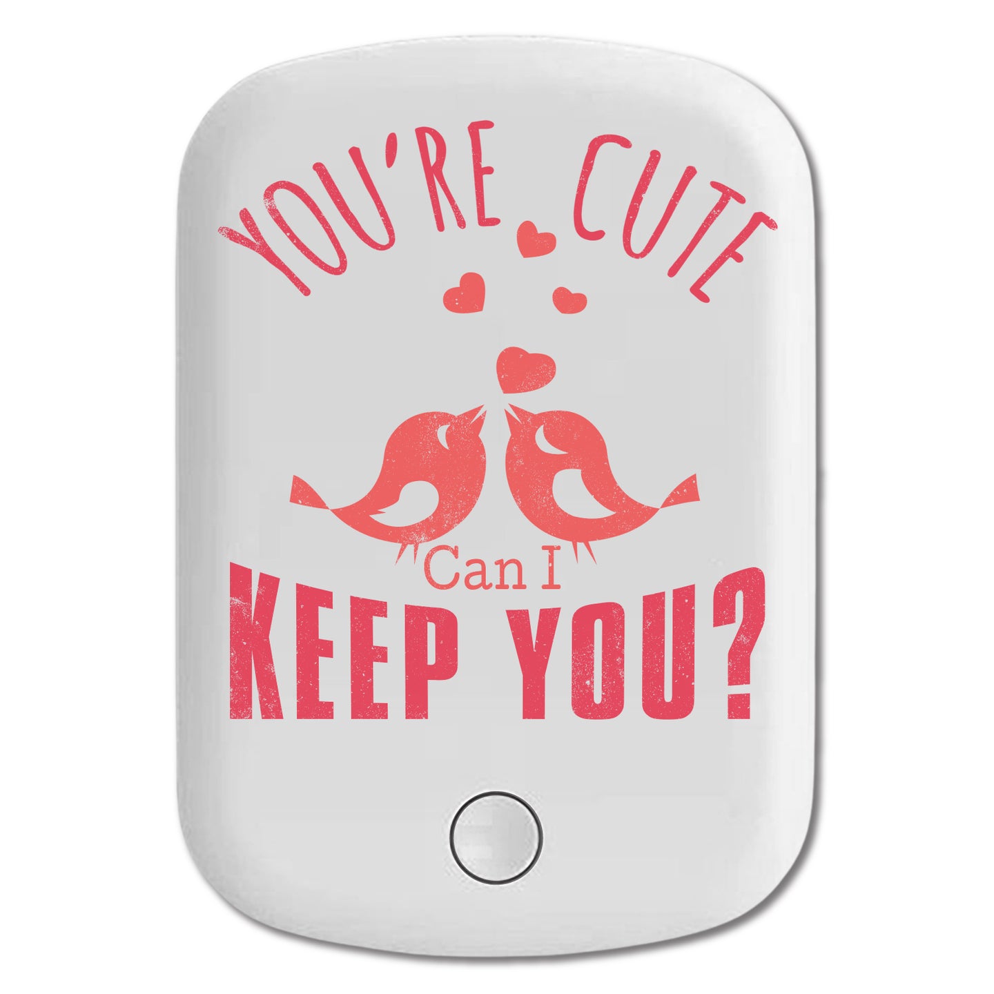 DistinctInk Magnetic Battery Pack, Wireless Portable Charger with USB-C Cable, Compatible with MagSafe iPhone 14 / 13 / 12 Series - You're Cute Can I Keep You?