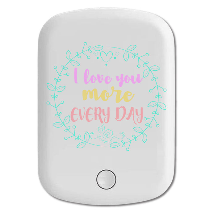 DistinctInk Magnetic Battery Pack, Wireless Portable Charger with USB-C Cable, Compatible with MagSafe iPhone 14 / 13 / 12 Series - I Love You More Everyday