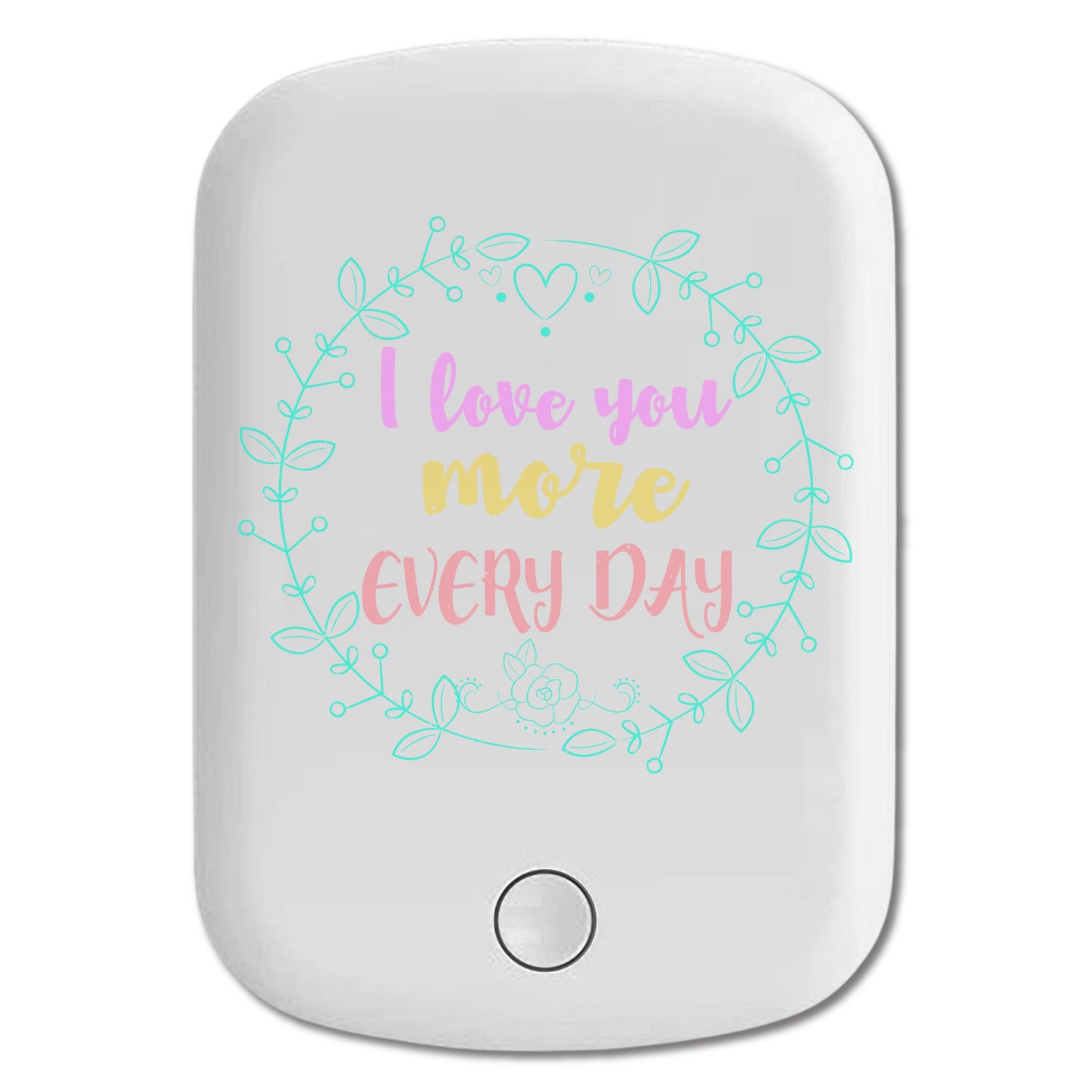 DistinctInk Magnetic Battery Pack, Wireless Portable Charger with USB-C Cable, Compatible with MagSafe iPhone 14 / 13 / 12 Series - I Love You More Everyday