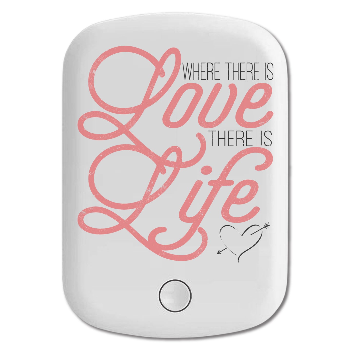 DistinctInk Magnetic Battery Pack, Wireless Portable Charger with USB-C Cable, Compatible with MagSafe iPhone 14 / 13 / 12 Series - Where There Is Love There Is Life