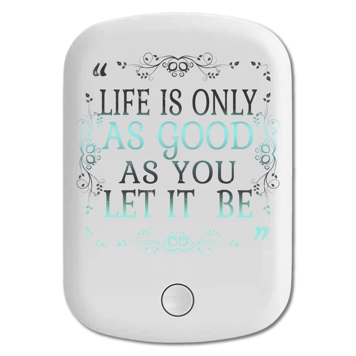 DistinctInk Magnetic Battery Pack, Wireless Portable Charger with USB-C Cable, Compatible with MagSafe iPhone 14 / 13 / 12 Series - Life As Good As You Let It Be