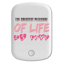 DistinctInk Magnetic Battery Pack, Wireless Portable Charger with USB-C Cable, Compatible with MagSafe iPhone 14 / 13 / 12 Series - Greatest Pleasure Of Life Is Love