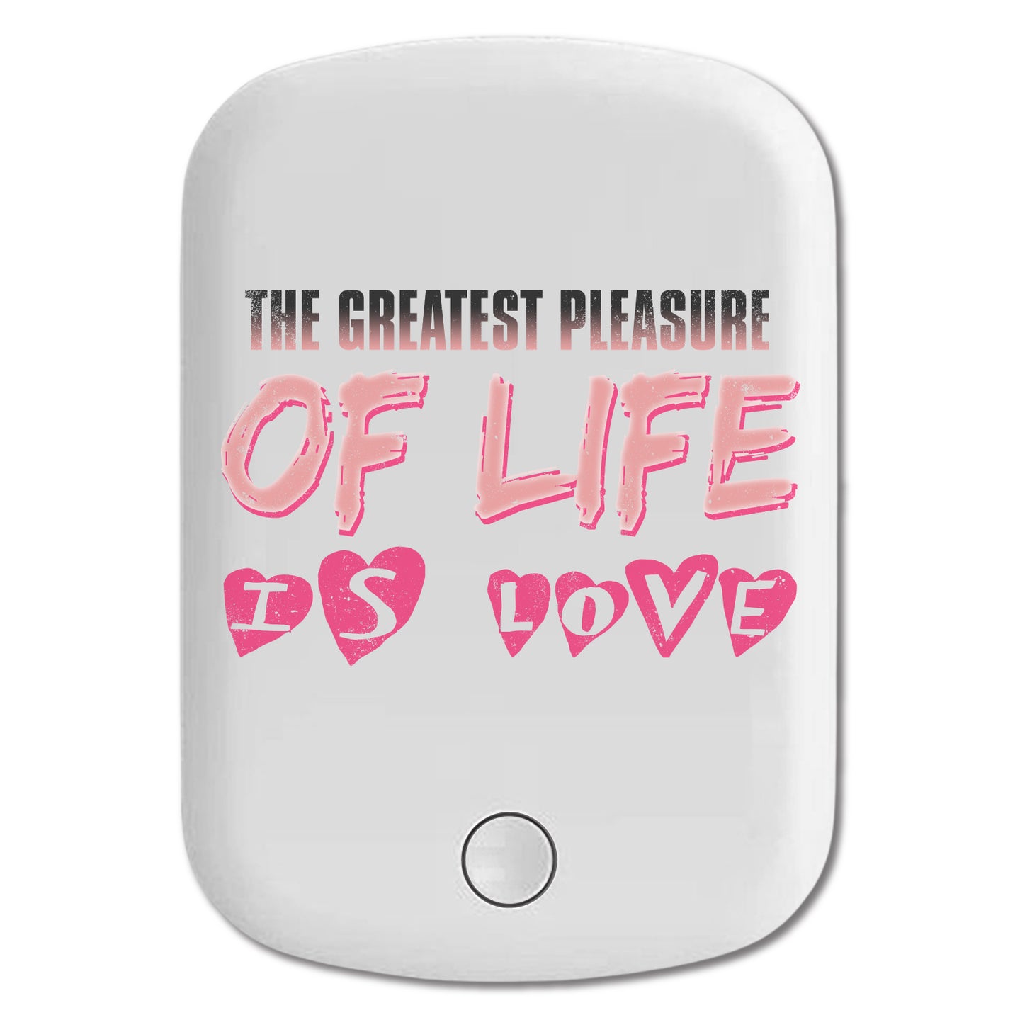 DistinctInk Magnetic Battery Pack, Wireless Portable Charger with USB-C Cable, Compatible with MagSafe iPhone 14 / 13 / 12 Series - Greatest Pleasure Of Life Is Love