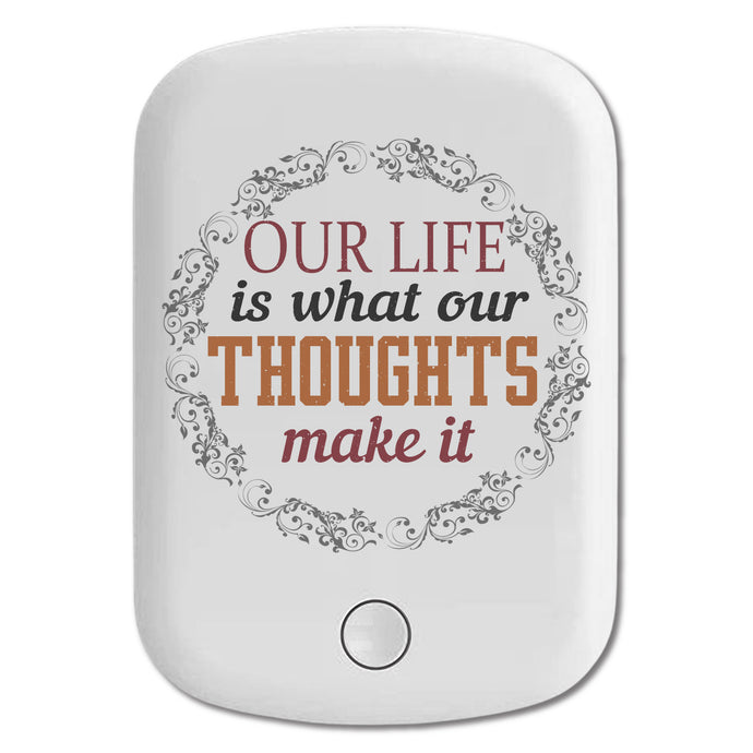 DistinctInk Magnetic Battery Pack, Wireless Portable Charger with USB-C Cable, Compatible with MagSafe iPhone 14 / 13 / 12 Series - Life Is What Thoughts Make It
