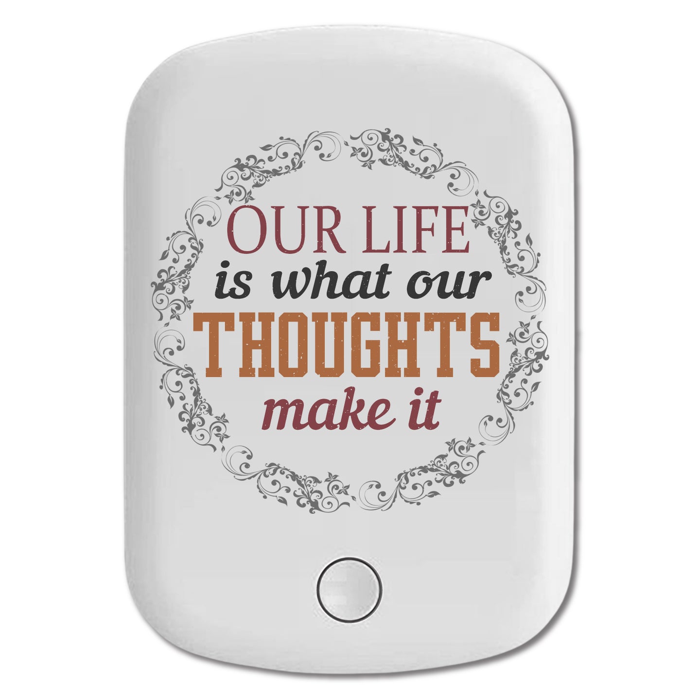 DistinctInk Magnetic Battery Pack, Wireless Portable Charger with USB-C Cable, Compatible with MagSafe iPhone 14 / 13 / 12 Series - Life Is What Thoughts Make It