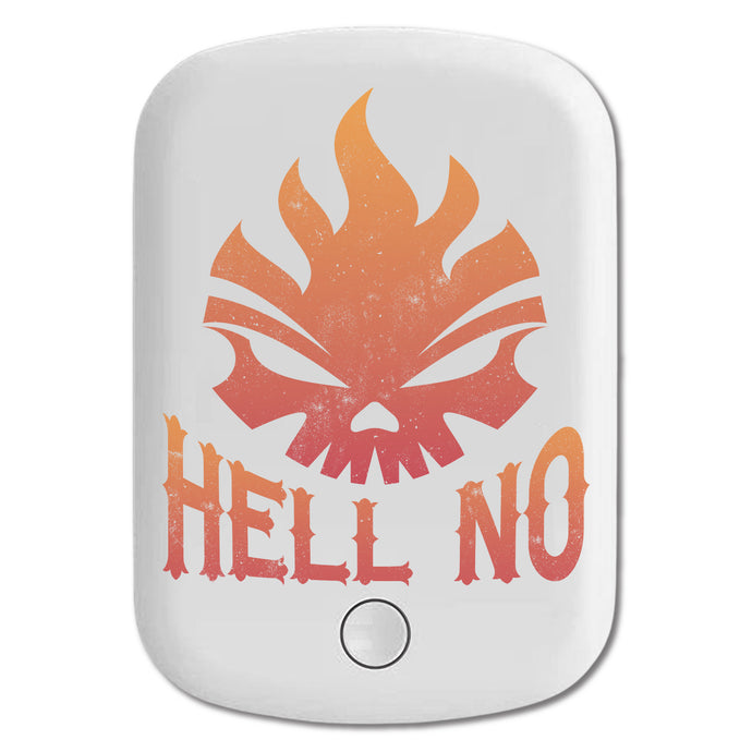 DistinctInk Magnetic Battery Pack, Wireless Portable Charger with USB-C Cable, Compatible with MagSafe iPhone 14 / 13 / 12 Series - Hell No Fire Skull