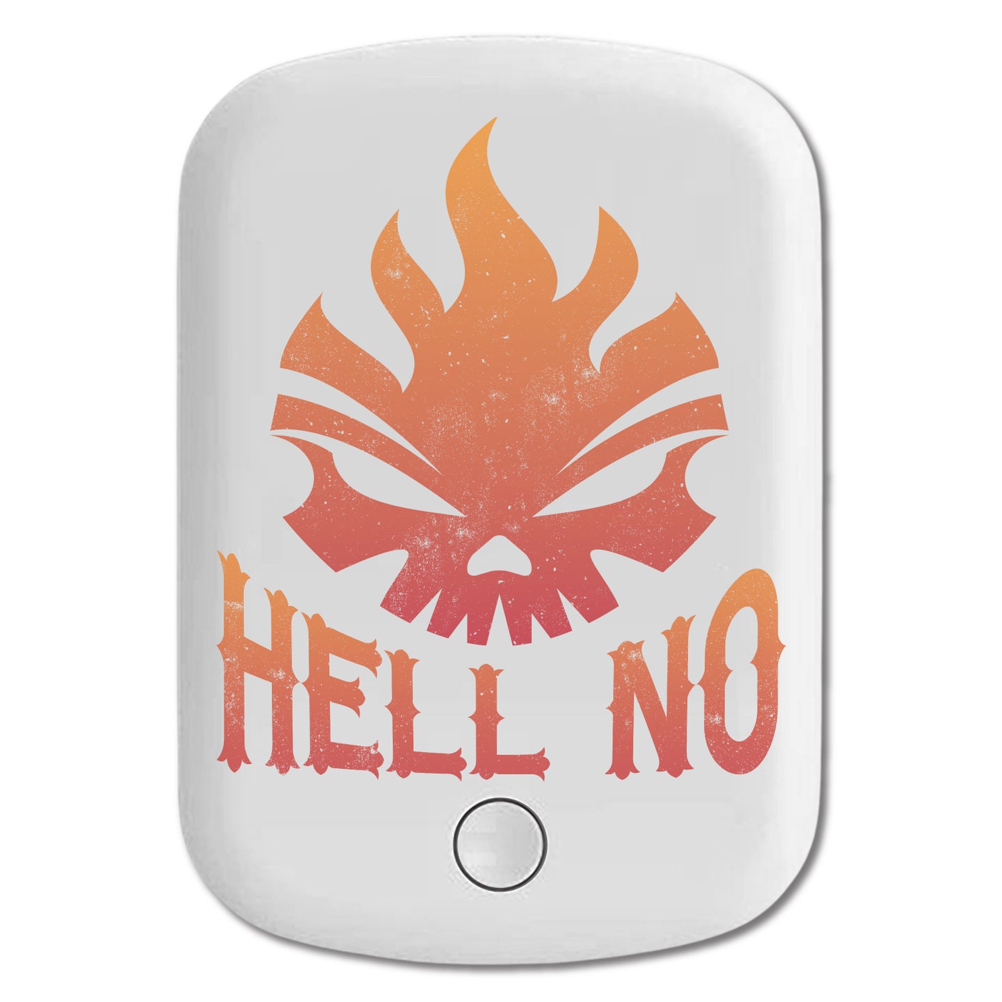 DistinctInk Magnetic Battery Pack, Wireless Portable Charger with USB-C Cable, Compatible with MagSafe iPhone 14 / 13 / 12 Series - Hell No Fire Skull