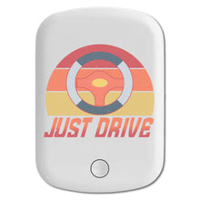 DistinctInk Magnetic Battery Pack, Wireless Portable Charger with USB-C Cable, Compatible with MagSafe iPhone 14 / 13 / 12 Series - Just Drive - Steering Wheel
