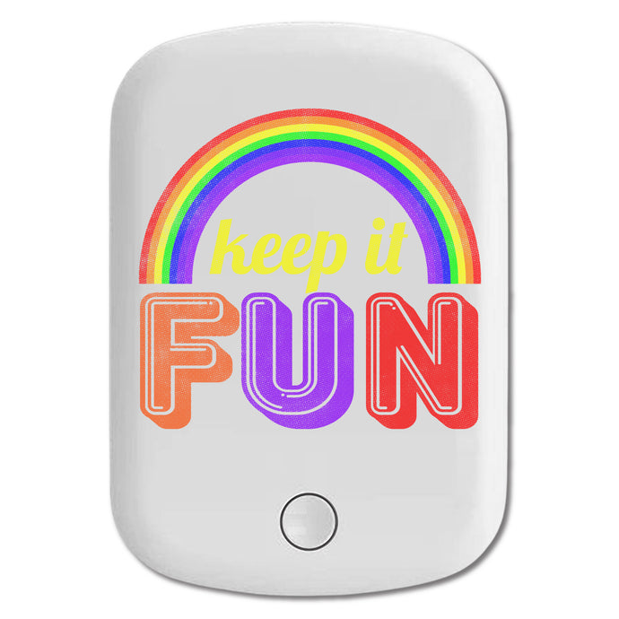 DistinctInk Magnetic Battery Pack, Wireless Portable Charger with USB-C Cable, Compatible with MagSafe iPhone 14 / 13 / 12 Series - Keep It Fun - Rainbow
