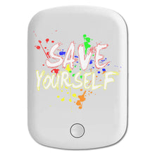 DistinctInk Magnetic Battery Pack, Wireless Portable Charger with USB-C Cable, Compatible with MagSafe iPhone 14 / 13 / 12 Series - Save Yourself - Paint Splatters