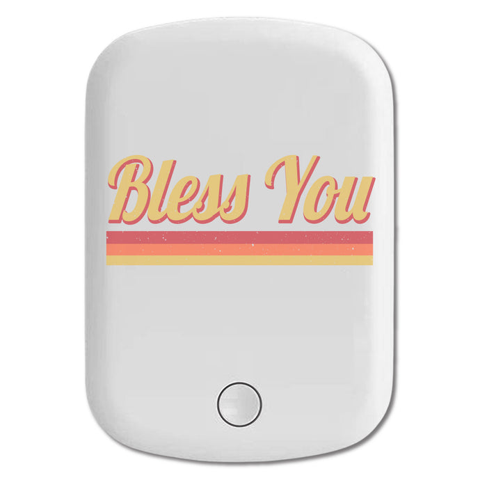 DistinctInk Magnetic Battery Pack, Wireless Portable Charger with USB-C Cable, Compatible with MagSafe iPhone 14 / 13 / 12 Series - Bless You - 70s Retro