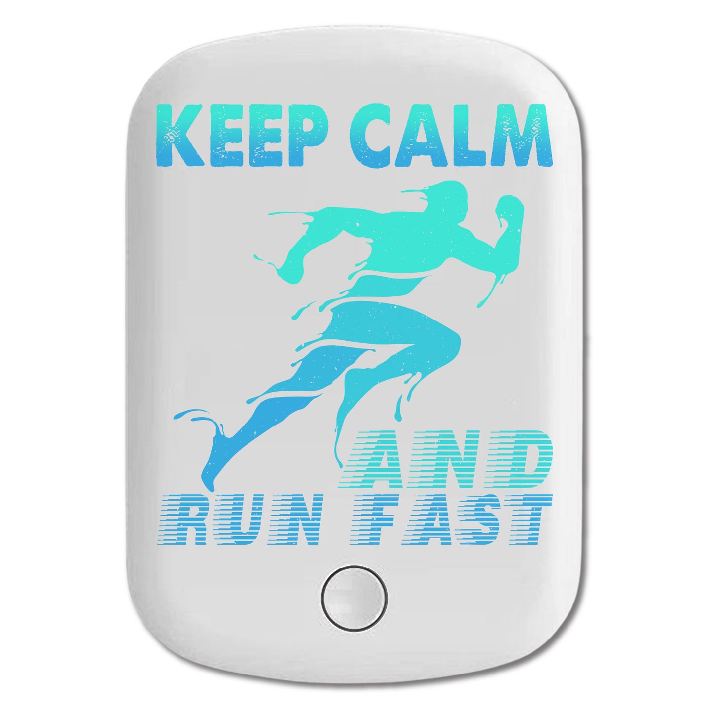 DistinctInk Magnetic Battery Pack, Wireless Portable Charger with USB-C Cable, Compatible with MagSafe iPhone 14 / 13 / 12 Series - Keep Calm Run Fast