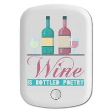 DistinctInk Magnetic Battery Pack, Wireless Portable Charger with USB-C Cable, Compatible with MagSafe iPhone 14 / 13 / 12 Series - Wine Bottled Poetry