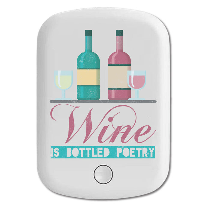 DistinctInk Magnetic Battery Pack, Wireless Portable Charger with USB-C Cable, Compatible with MagSafe iPhone 14 / 13 / 12 Series - Wine Bottled Poetry