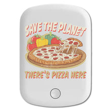 DistinctInk Magnetic Battery Pack, Wireless Portable Charger with USB-C Cable, Compatible with MagSafe iPhone 14 / 13 / 12 Series - Save The Planet Pizza Here