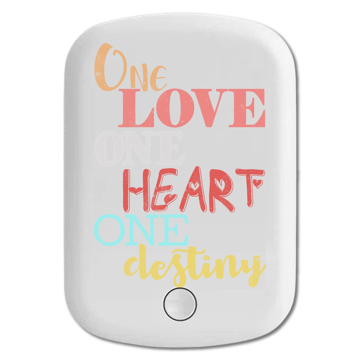 DistinctInk Magnetic Battery Pack, Wireless Portable Charger with USB-C Cable, Compatible with MagSafe iPhone 14 / 13 / 12 Series - One Love One Heart One Destiny