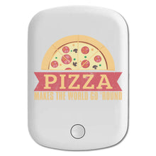 DistinctInk Magnetic Battery Pack, Wireless Portable Charger with USB-C Cable, Compatible with MagSafe iPhone 14 / 13 / 12 Series - Pizza Makes World Go Round