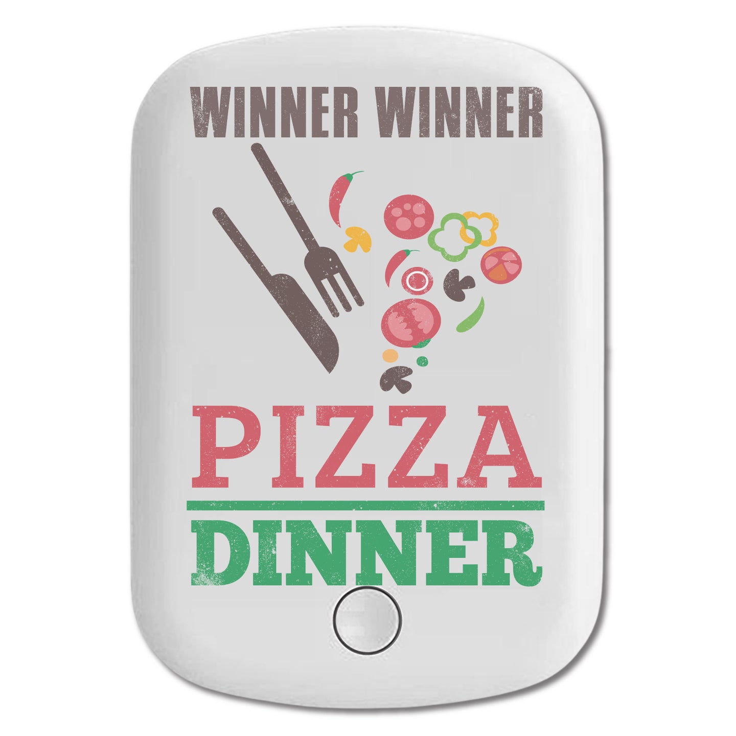 DistinctInk Magnetic Battery Pack, Wireless Portable Charger with USB-C Cable, Compatible with MagSafe iPhone 14 / 13 / 12 Series - Winner Pizza Dinner