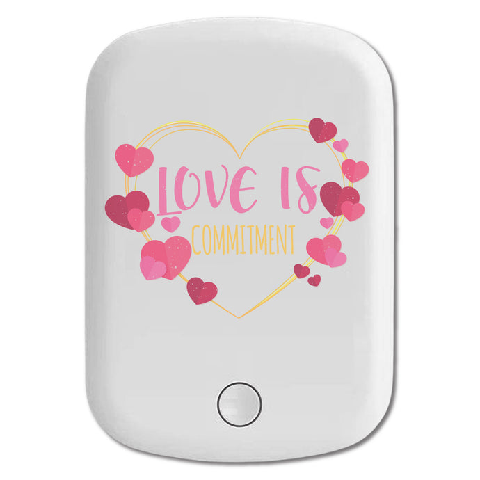 DistinctInk Magnetic Battery Pack, Wireless Portable Charger with USB-C Cable, Compatible with MagSafe iPhone 14 / 13 / 12 Series - Love Is Commitment