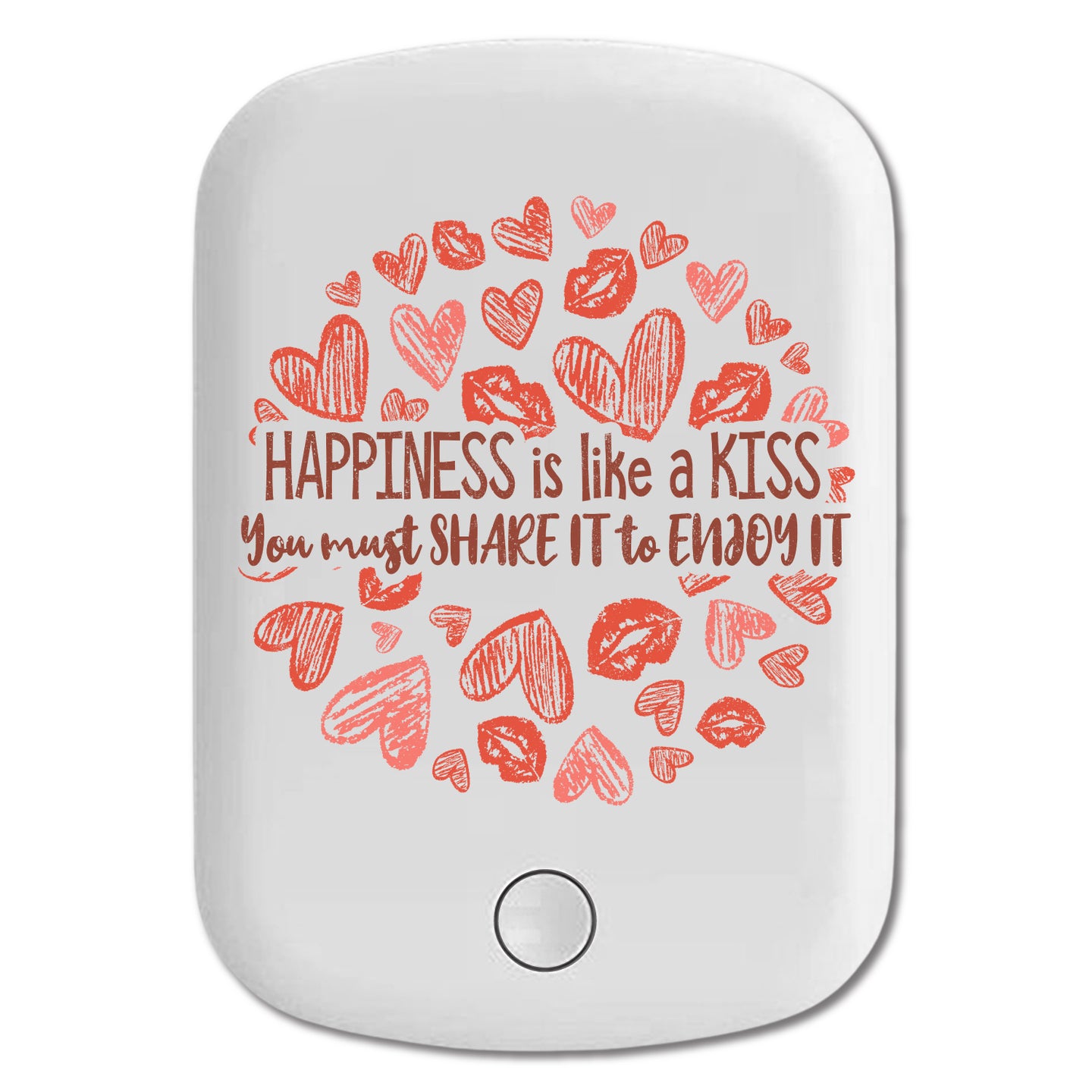 DistinctInk Magnetic Battery Pack, Wireless Portable Charger with USB-C Cable, Compatible with MagSafe iPhone 14 / 13 / 12 Series - Happiness Like Kiss Must Share To Enjoy It