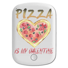 DistinctInk Magnetic Battery Pack, Wireless Portable Charger with USB-C Cable, Compatible with MagSafe iPhone 14 / 13 / 12 Series - Pizza Is My Valentine