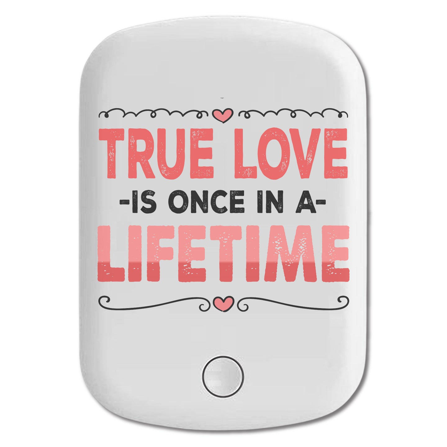 DistinctInk Magnetic Battery Pack, Wireless Portable Charger with USB-C Cable, Compatible with MagSafe iPhone 14 / 13 / 12 Series - True Love Once In Lifetime