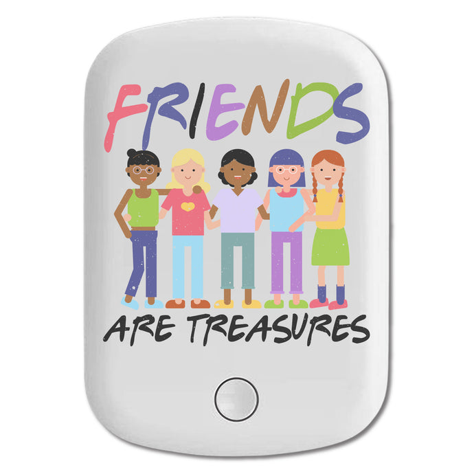 DistinctInk Magnetic Battery Pack, Wireless Portable Charger with USB-C Cable, Compatible with MagSafe iPhone 14 / 13 / 12 Series - Friends Are Treasures