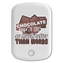 DistinctInk Magnetic Battery Pack, Wireless Portable Charger with USB-C Cable, Compatible with MagSafe iPhone 14 / 13 / 12 Series - Chocolate Says Sorry Better Than Words