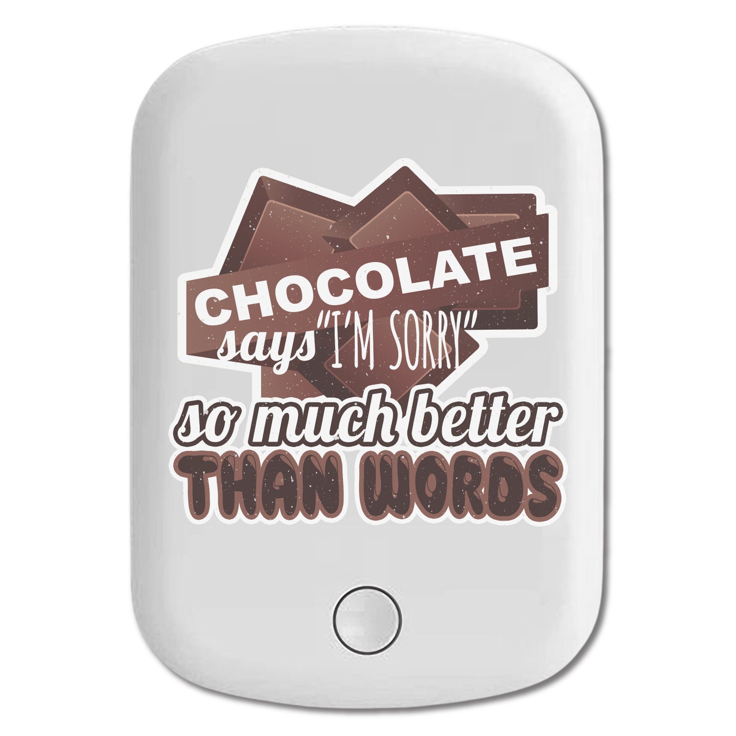 DistinctInk Magnetic Battery Pack, Wireless Portable Charger with USB-C Cable, Compatible with MagSafe iPhone 14 / 13 / 12 Series - Chocolate Says Sorry Better Than Words