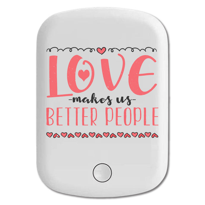 DistinctInk Magnetic Battery Pack, Wireless Portable Charger with USB-C Cable, Compatible with MagSafe iPhone 14 / 13 / 12 Series - Love Makes Us Better People