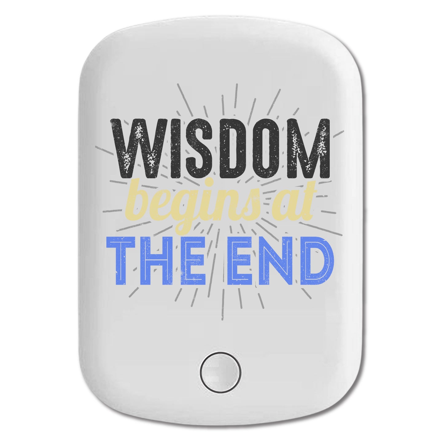 DistinctInk Magnetic Battery Pack, Wireless Portable Charger with USB-C Cable, Compatible with MagSafe iPhone 14 / 13 / 12 Series - Wisdom Begins At End
