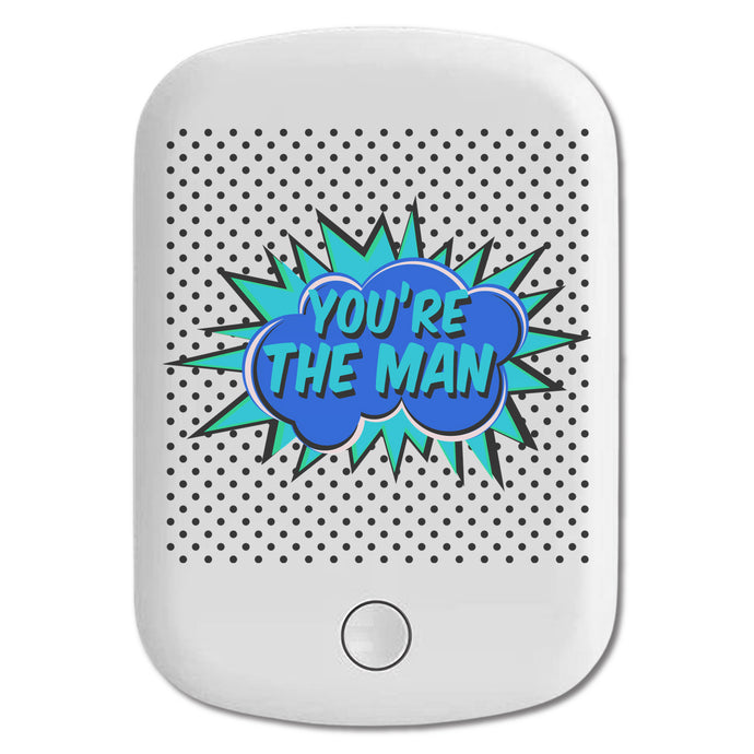 DistinctInk Magnetic Battery Pack, Wireless Portable Charger with USB-C Cable, Compatible with MagSafe iPhone 14 / 13 / 12 Series - You're The Man