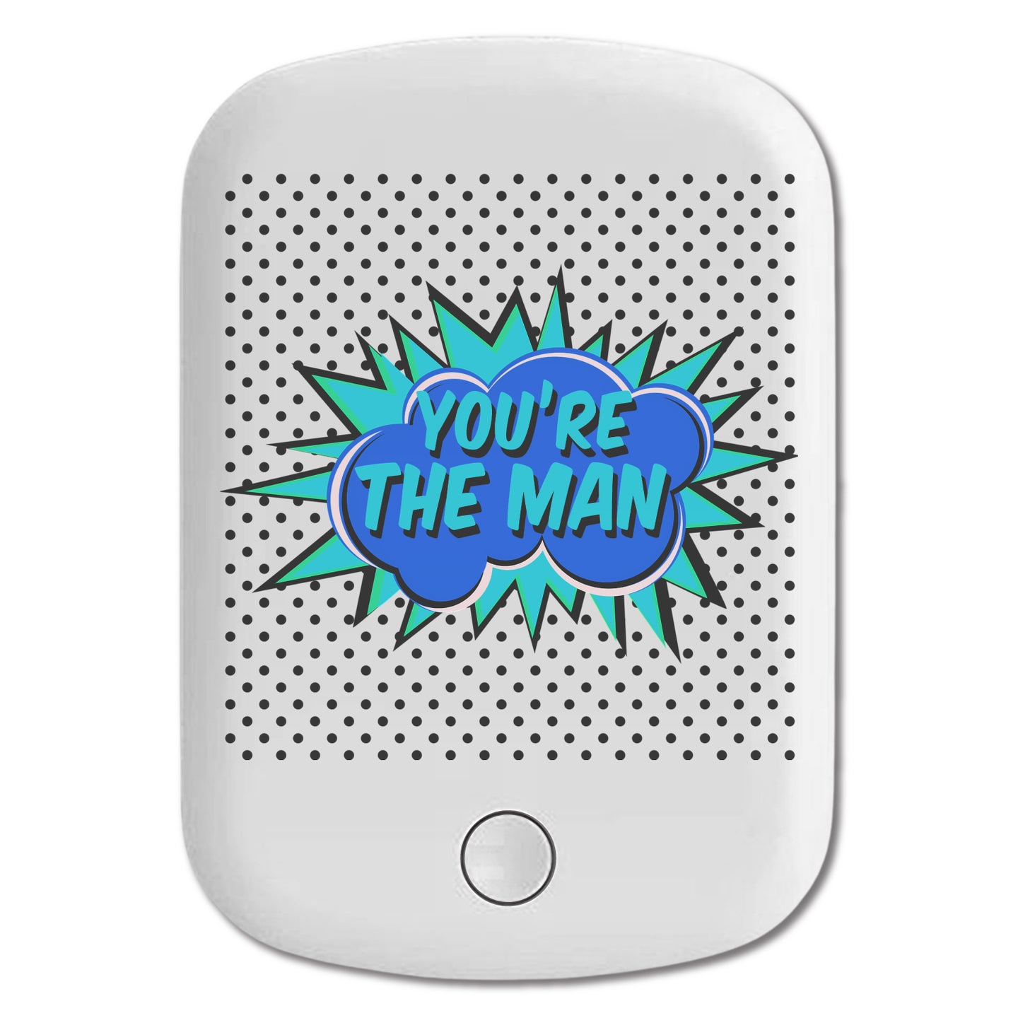 DistinctInk Magnetic Battery Pack, Wireless Portable Charger with USB-C Cable, Compatible with MagSafe iPhone 14 / 13 / 12 Series - You're The Man