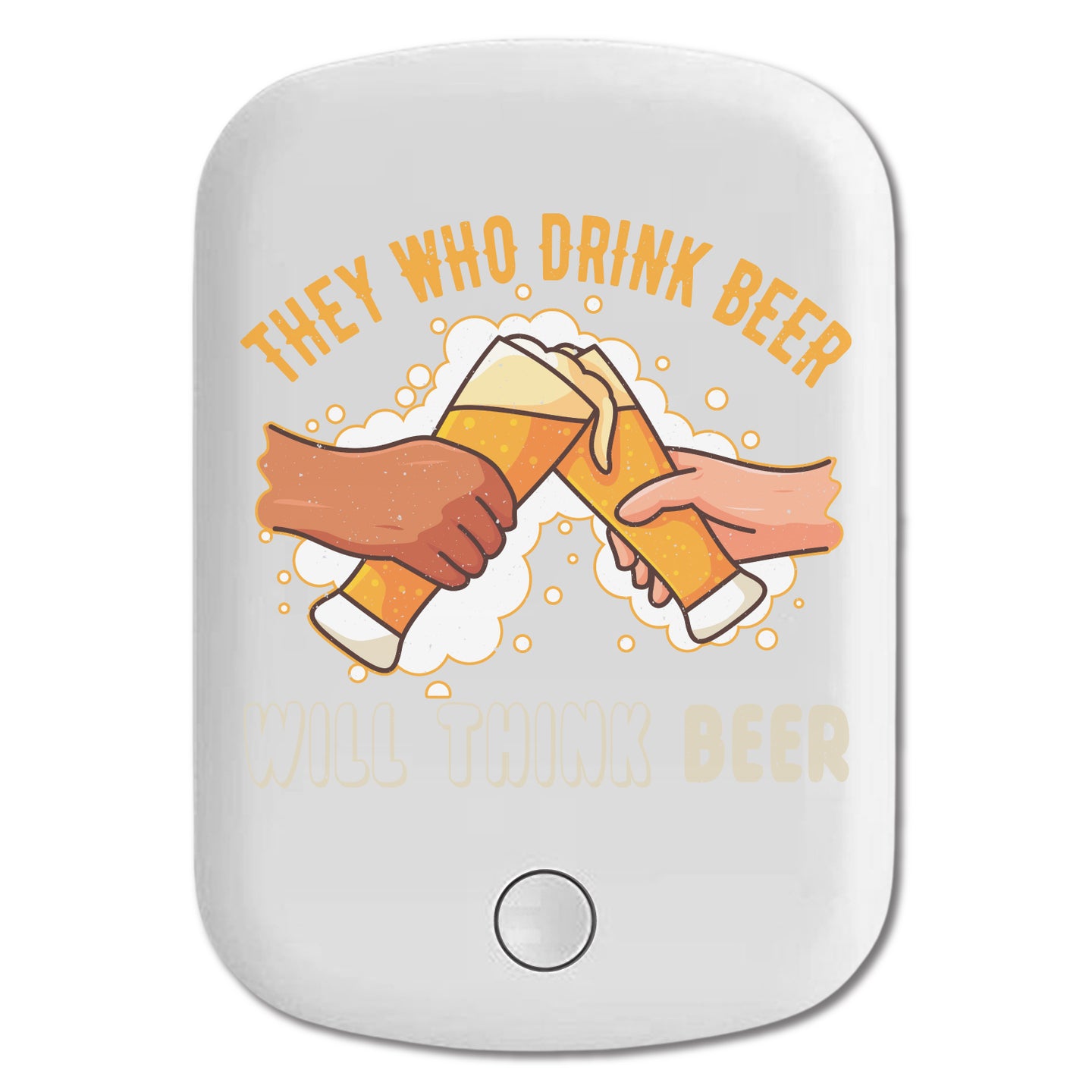 DistinctInk Magnetic Battery Pack, Wireless Portable Charger with USB-C Cable, Compatible with MagSafe iPhone 14 / 13 / 12 Series - Drink Beer Think Beer