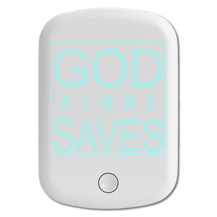 DistinctInk Magnetic Battery Pack, Wireless Portable Charger with USB-C Cable, Compatible with MagSafe iPhone 14 / 13 / 12 Series - God Alone Saves
