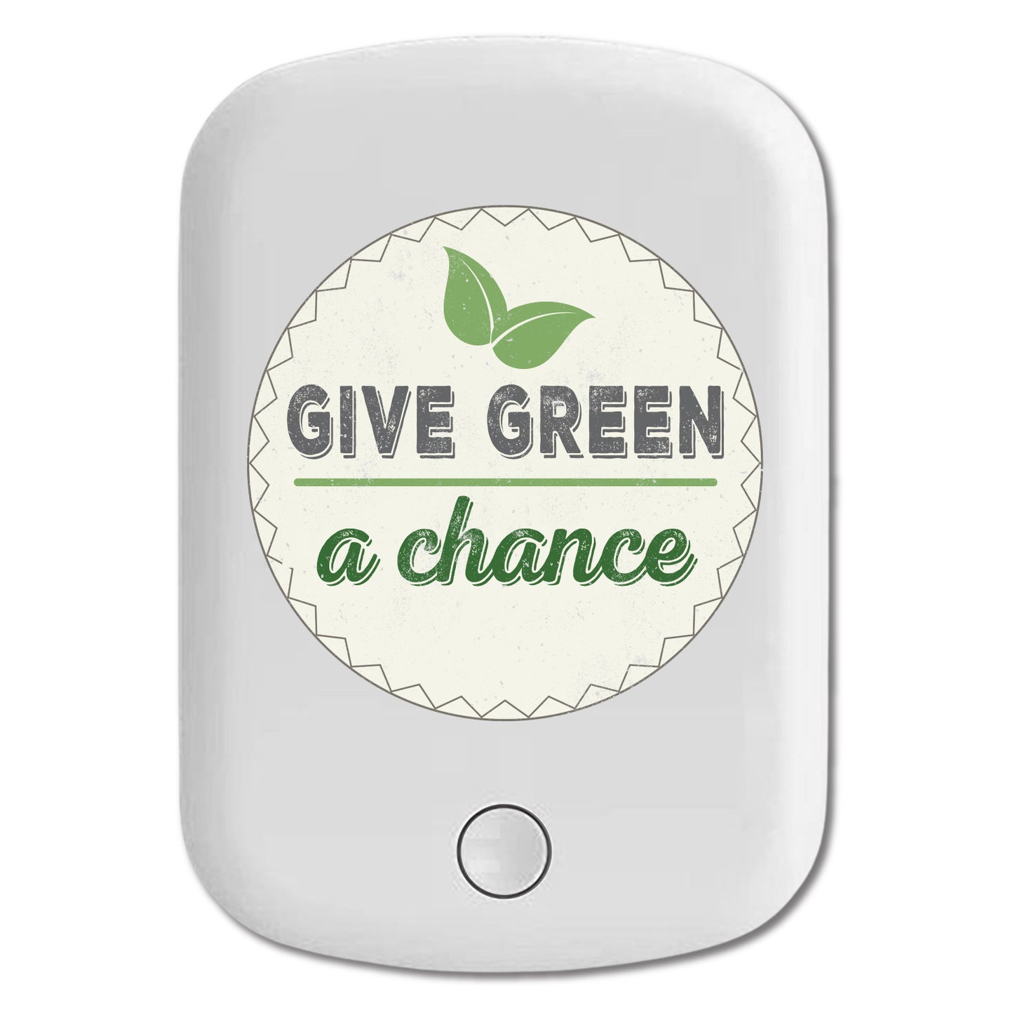 DistinctInk Magnetic Battery Pack, Wireless Portable Charger with USB-C Cable, Compatible with MagSafe iPhone 14 / 13 / 12 Series - Give Green A Chance