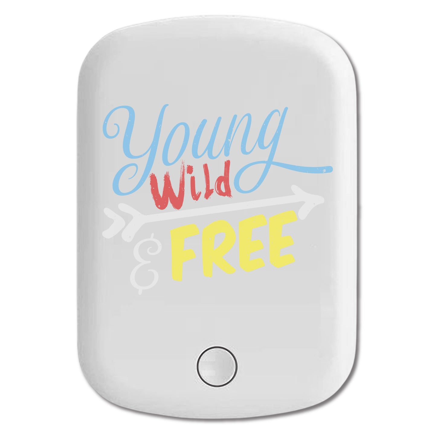 DistinctInk Magnetic Battery Pack, Wireless Portable Charger with USB-C Cable, Compatible with MagSafe iPhone 14 / 13 / 12 Series - Young Wild And Free