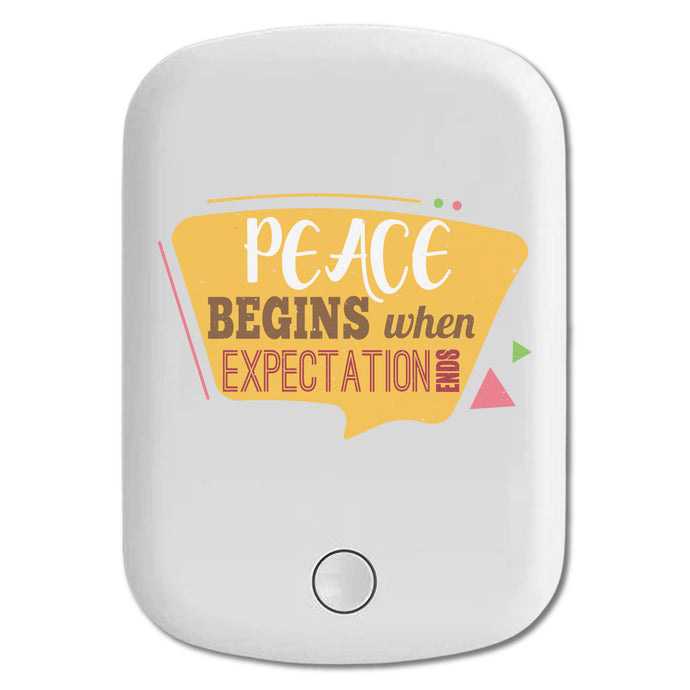 DistinctInk Magnetic Battery Pack, Wireless Portable Charger with USB-C Cable, Compatible with MagSafe iPhone 14 / 13 / 12 Series - Peace Begins Expectations Ends