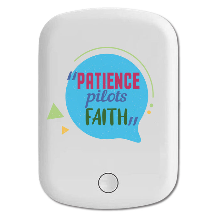 DistinctInk Magnetic Battery Pack, Wireless Portable Charger with USB-C Cable, Compatible with MagSafe iPhone 14 / 13 / 12 Series - Patience Pilots Faith