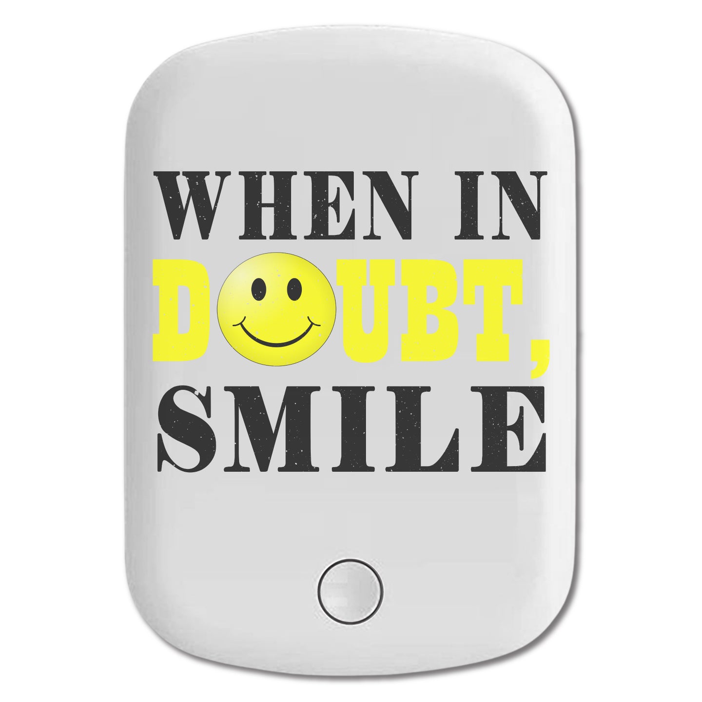 DistinctInk Magnetic Battery Pack, Wireless Portable Charger with USB-C Cable, Compatible with MagSafe iPhone 14 / 13 / 12 Series - When In Doubt Smile