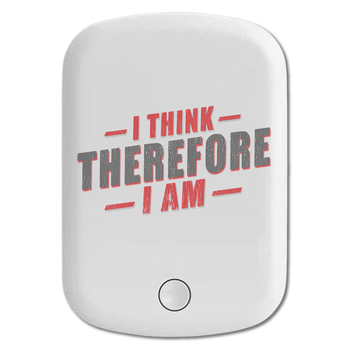 DistinctInk Magnetic Battery Pack, Wireless Portable Charger with USB-C Cable, Compatible with MagSafe iPhone 14 / 13 / 12 Series - I Think Therefore I Am