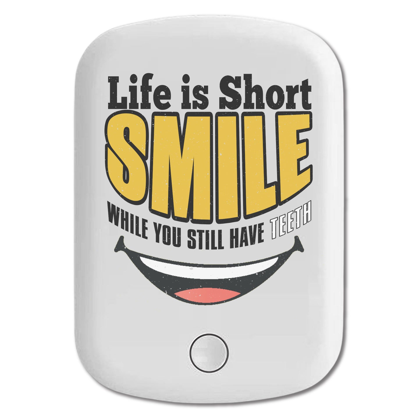 DistinctInk Magnetic Battery Pack, Wireless Portable Charger with USB-C Cable, Compatible with MagSafe iPhone 14 / 13 / 12 Series - Life Short Smile While Have Teeth