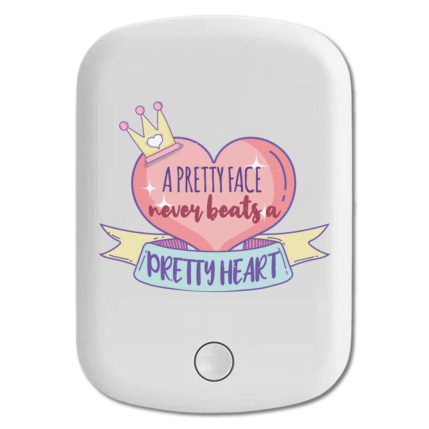 DistinctInk Magnetic Battery Pack, Wireless Portable Charger with USB-C Cable, Compatible with MagSafe iPhone 14 / 13 / 12 Series - Pretty Face Never Beats Pretty Heart