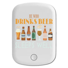 DistinctInk Magnetic Battery Pack, Wireless Portable Charger with USB-C Cable, Compatible with MagSafe iPhone 14 / 13 / 12 Series - Drinks Beer Sleeps Well