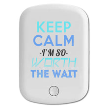 DistinctInk Magnetic Battery Pack, Wireless Portable Charger with USB-C Cable, Compatible with MagSafe iPhone 14 / 13 / 12 Series - Keep Calm Worth Wait