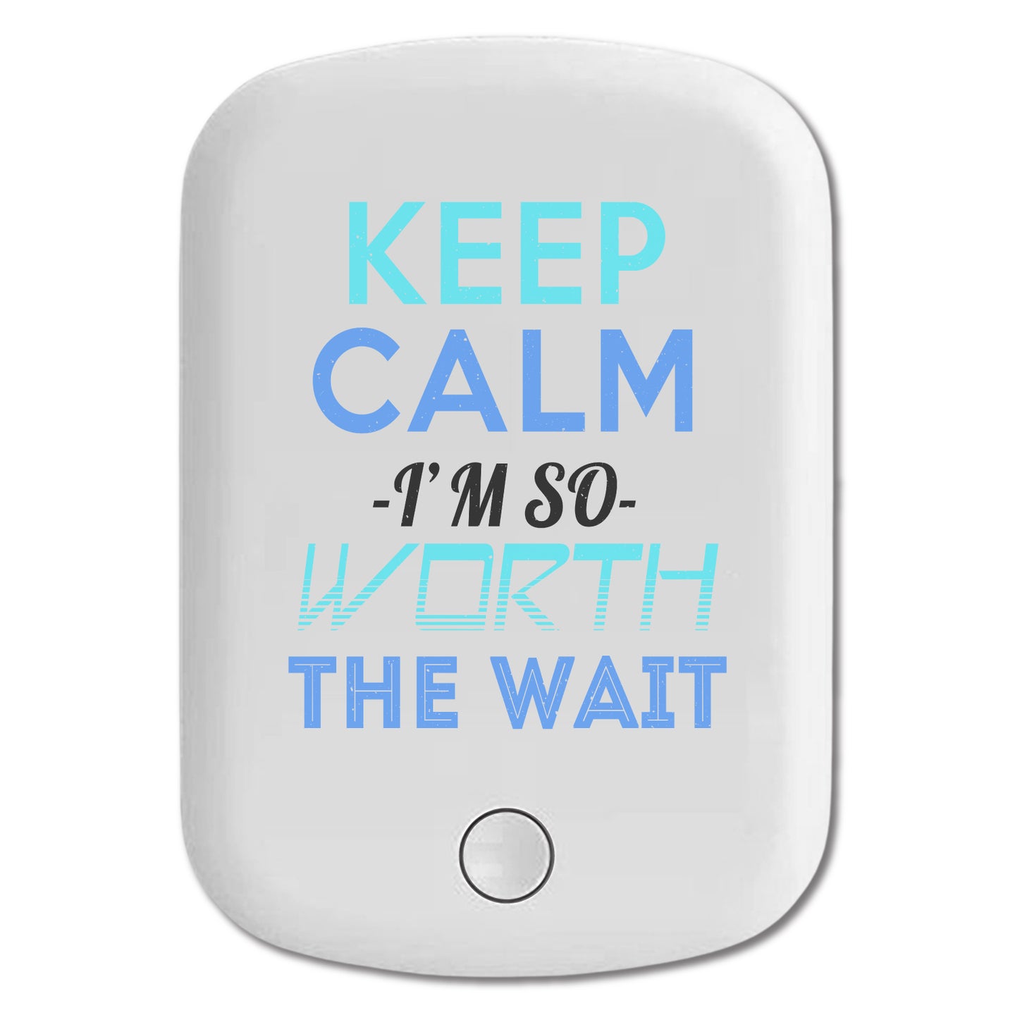 DistinctInk Magnetic Battery Pack, Wireless Portable Charger with USB-C Cable, Compatible with MagSafe iPhone 14 / 13 / 12 Series - Keep Calm Worth Wait